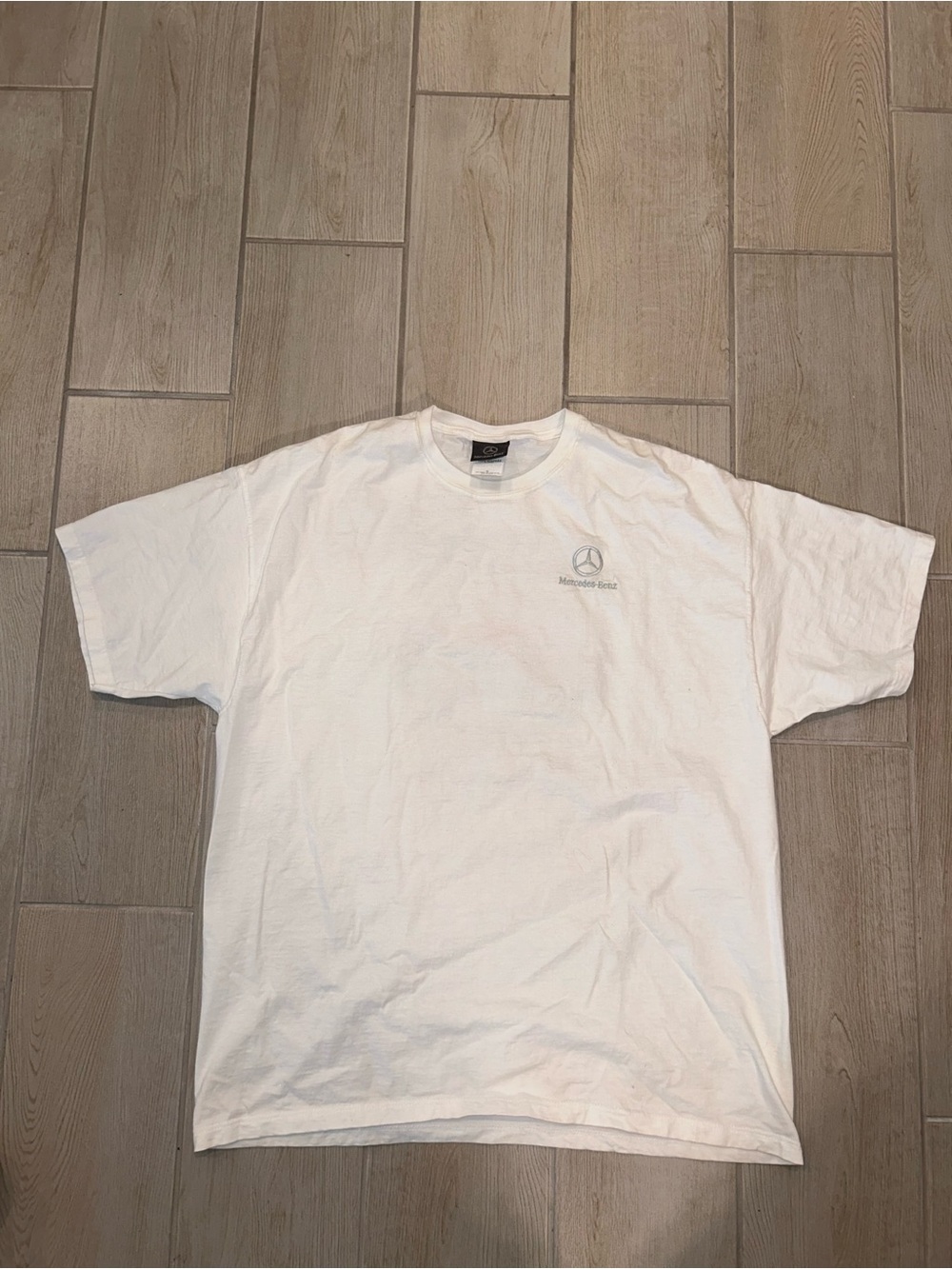 White Mercedes Logo Crewneck T-Shirt